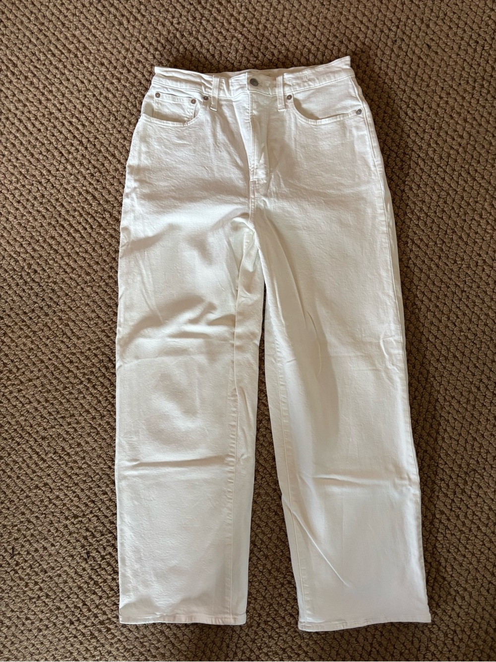 Madewell High-Rise White Women's Jeans — Perfect Vintage Wide Leg Crop 29T